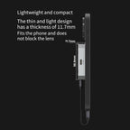 Thin and light design product with dimensions on a black background