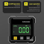 4-Side Magnetic Digital Angle Gauge with Dual Lasers - USB Rechargeable Level Protractor