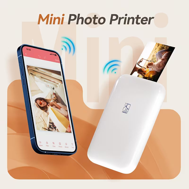 Mini Photo Printer - Portable Bluetooth Sticker Printer for iPhone & Android