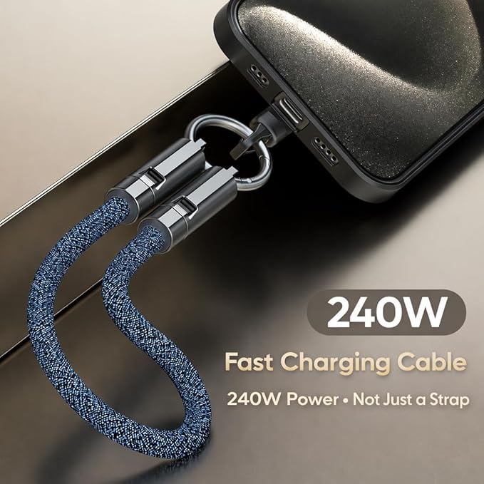 Hand Wrist 30cm 2 in 1 – Universal Cell Phone Strap with Built-in 240W USB C Charging Cable