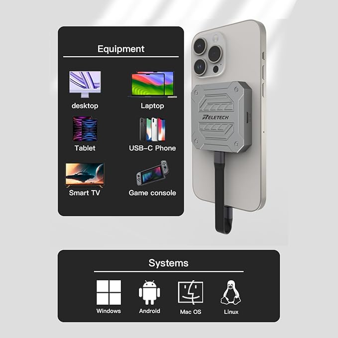 Pro Magnetic Portable SSD - 1000MB/s, USB 3.2 Gen 2x1, 4K Support, Magnetic External SSD for Smartphones, laptops and more