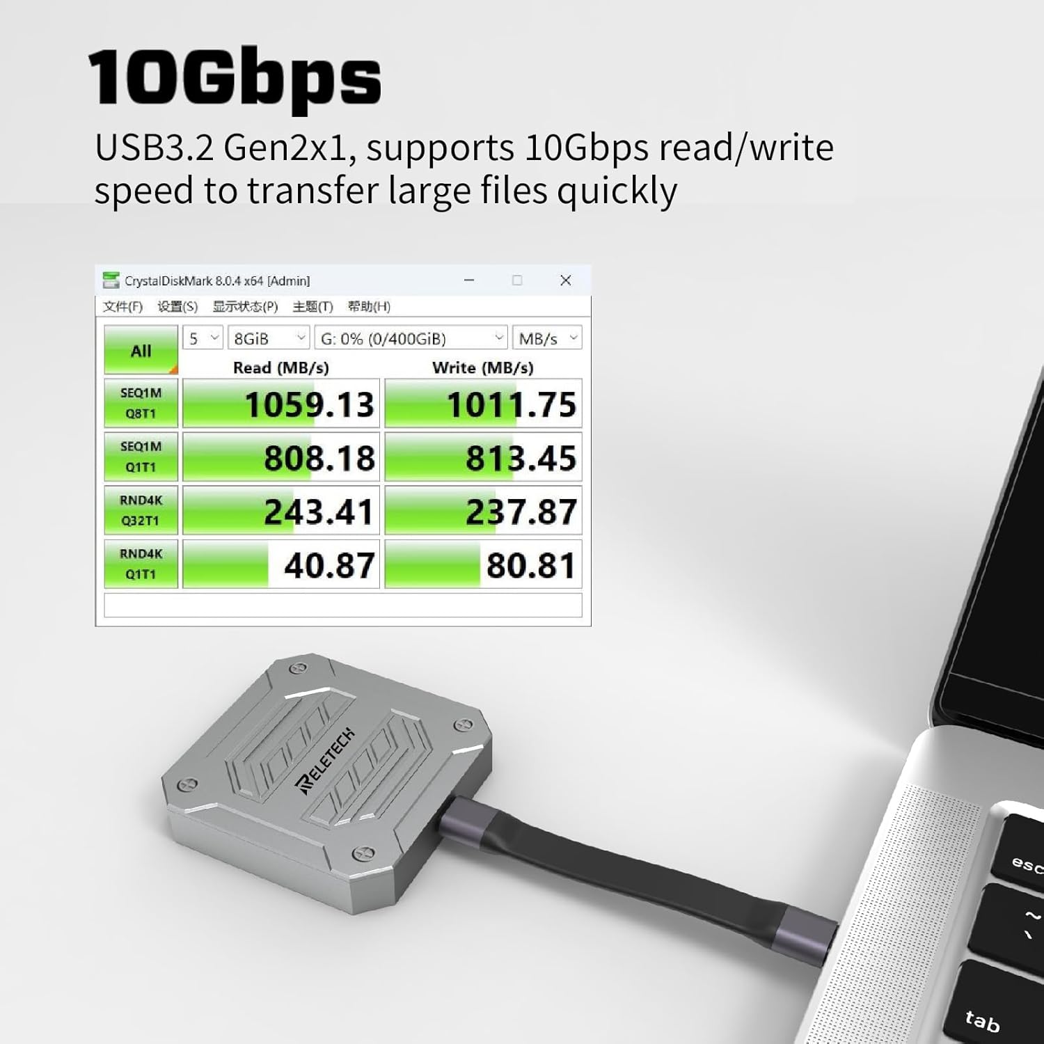 Pro Magnetic Portable SSD - 1000MB/s, USB 3.2 Gen 2x1, 4K Support, Magnetic External SSD for Smartphones, laptops and more