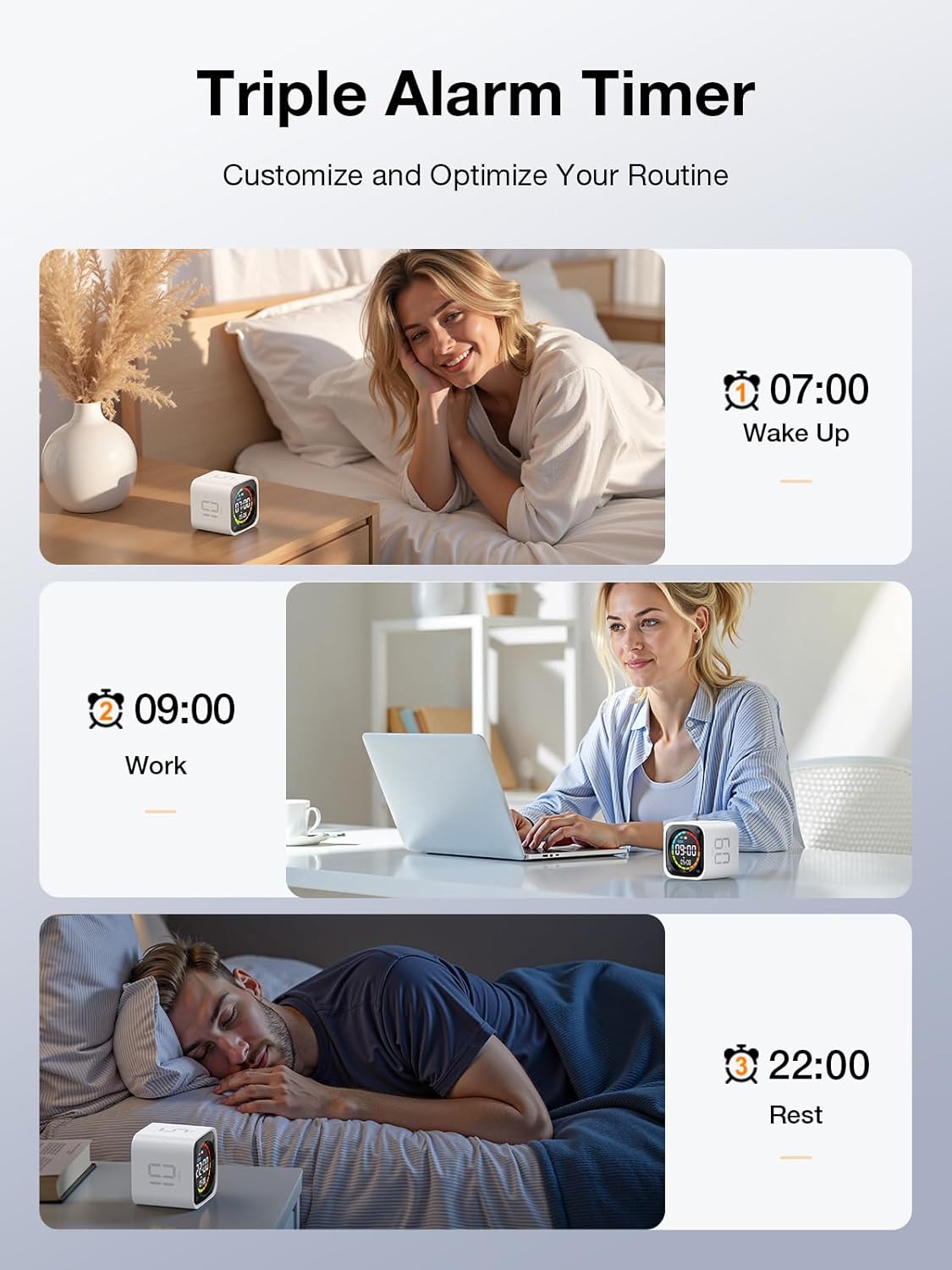 Pomodoro Timer Cube – Desk Productivity Timer with Custom Countdown & Alarms