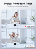 Pomodoro Timer Cube – Desk Productivity Timer with Custom Countdown & Alarms