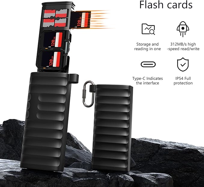 High-Speed USB 3.1 SD Card Reader - Dual Slot Type-C Adapter for SD & Micro SD