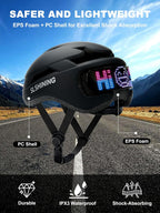 Smart Bike Helmet with LED Light & Turn Signals - Adjustable Safety Helmet for Adults & Teens