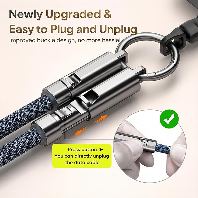 Hand Wrist 30cm 2 in 1 – Universal Cell Phone Strap with Built-in 240W USB C Charging Cable