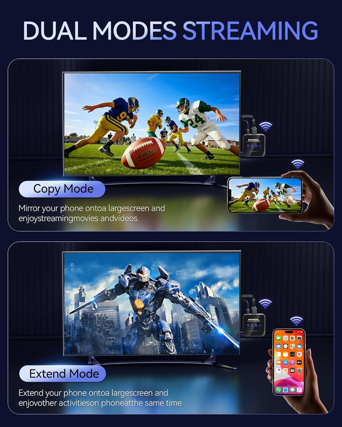 Wireless HDMI Display Adapter – 4K Streaming for All Devices