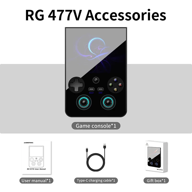 RG477V Retro Handheld Game Console – 12cm Touch Screen, 8GB RAM, 128GB Storage