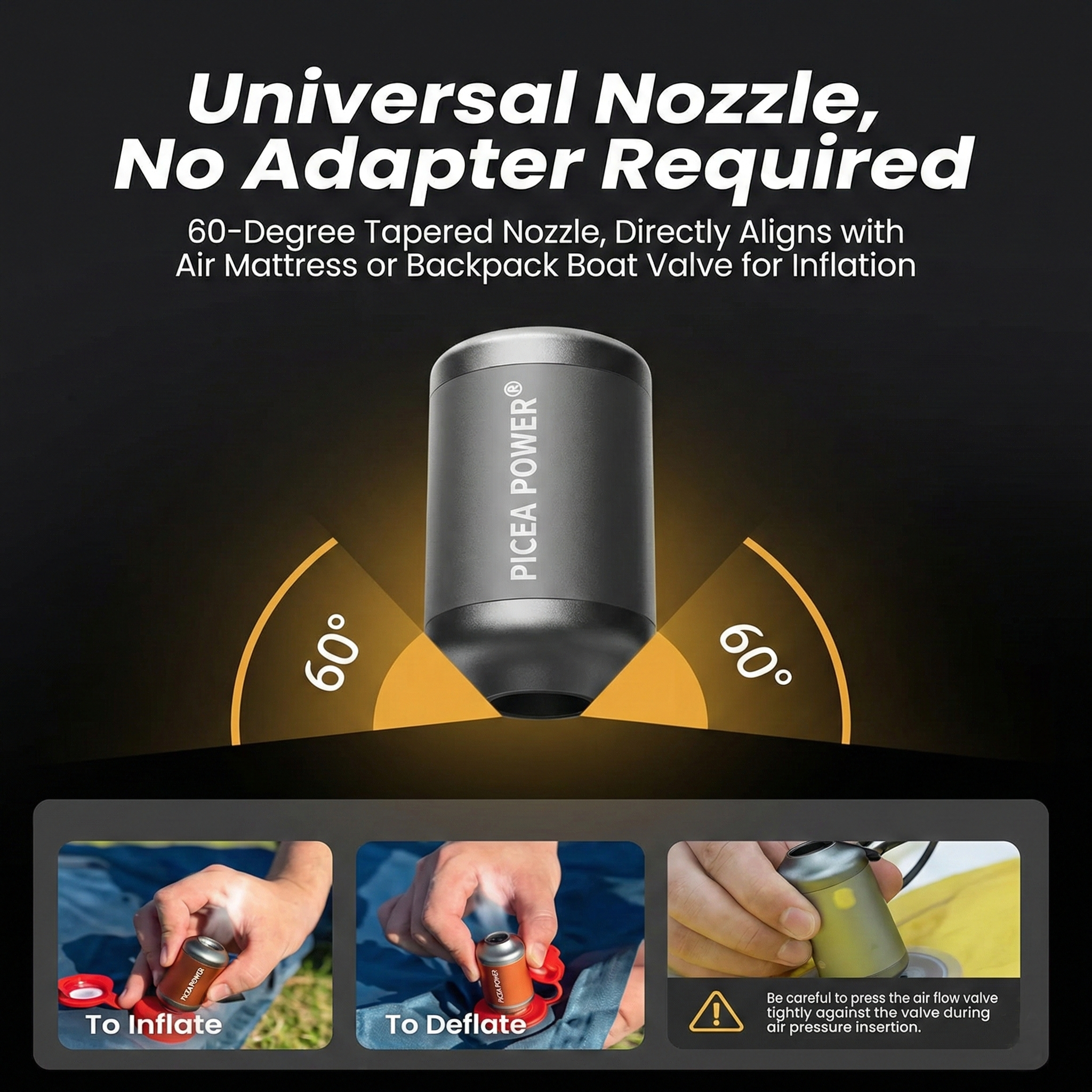 TurboBean Mini Air Pump - 22kPa Portable Electric Inflator/Deflator