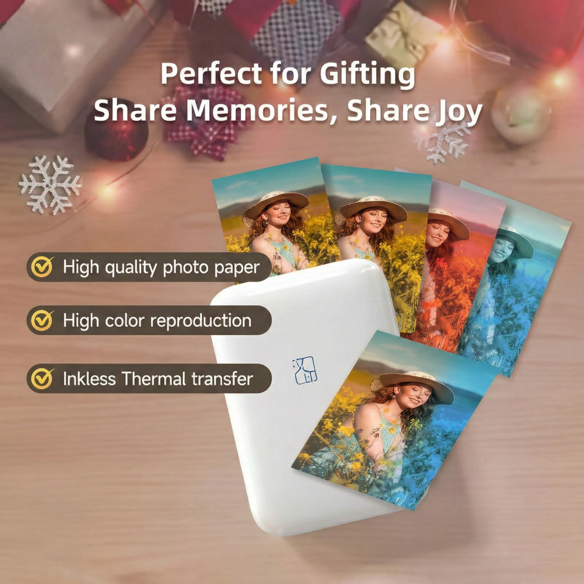 Mini Photo Printer - Portable Bluetooth Sticker Printer for iPhone & Android