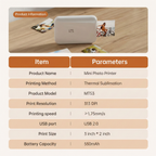 Mini Photo Printer - Portable Bluetooth Sticker Printer for iPhone & Android