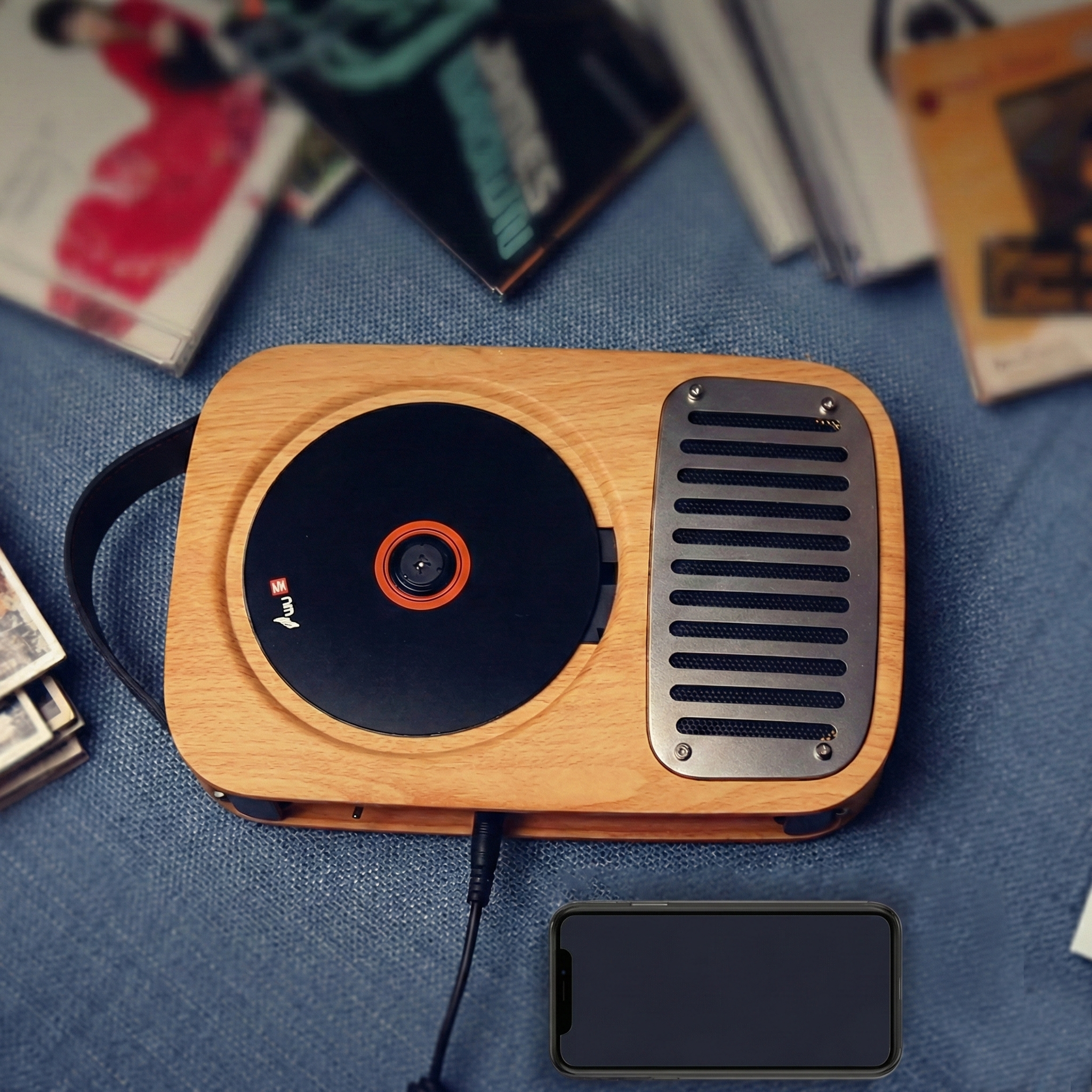 Portable Bluetooth CD Player - Retro Wall-Mounted Audio System