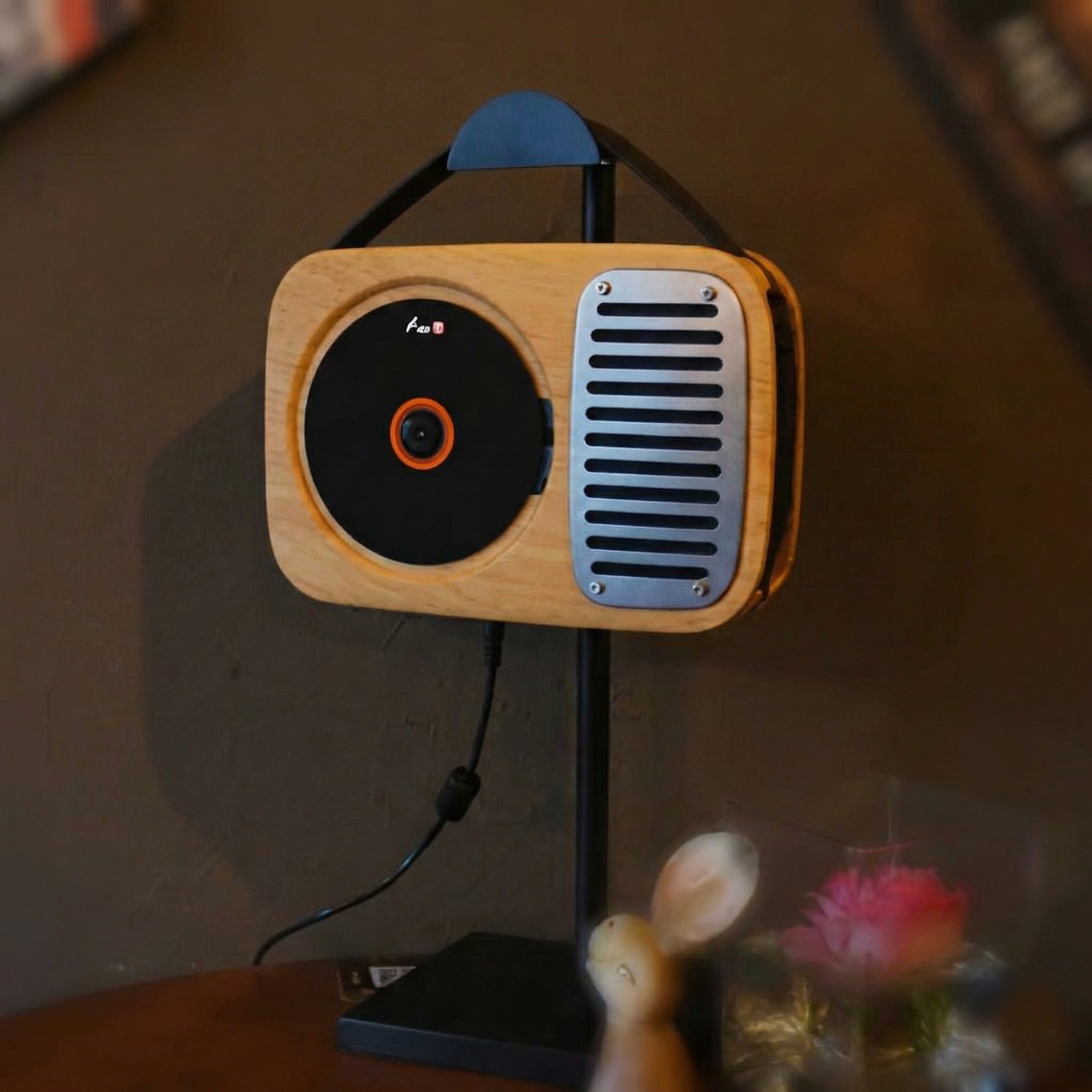 Portable Bluetooth CD Player - Retro Wall-Mounted Audio System