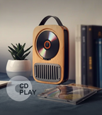 Portable Bluetooth CD Player - Retro Wall-Mounted Audio System