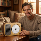 Portable Bluetooth CD Player - Retro Wall-Mounted Audio System