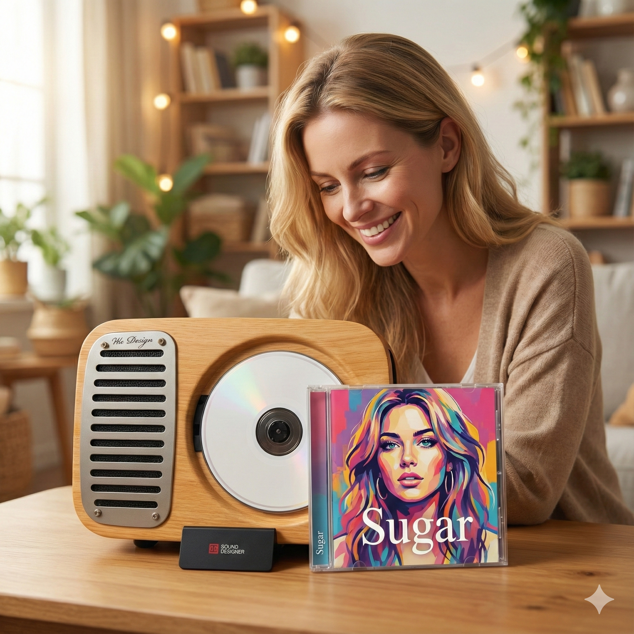 Portable Bluetooth CD Player - Retro Wall-Mounted Audio System