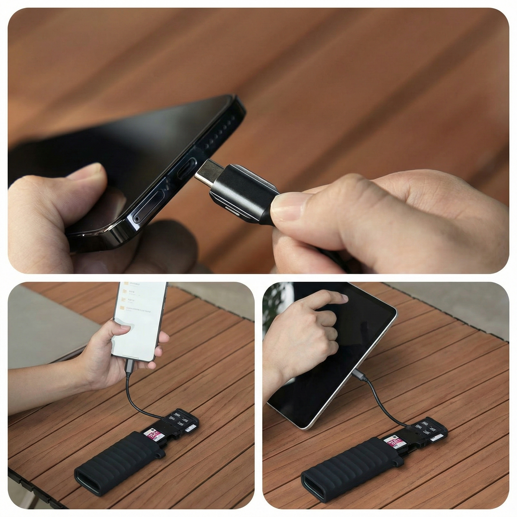 High-Speed USB 3.1 SD Card Reader - Dual Slot Type-C Adapter for SD & Micro SD