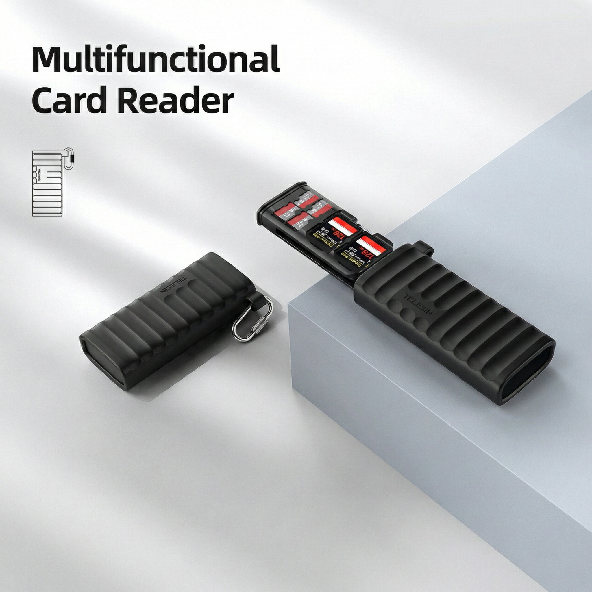 High-Speed USB 3.1 SD Card Reader - Dual Slot Type-C Adapter for SD & Micro SD