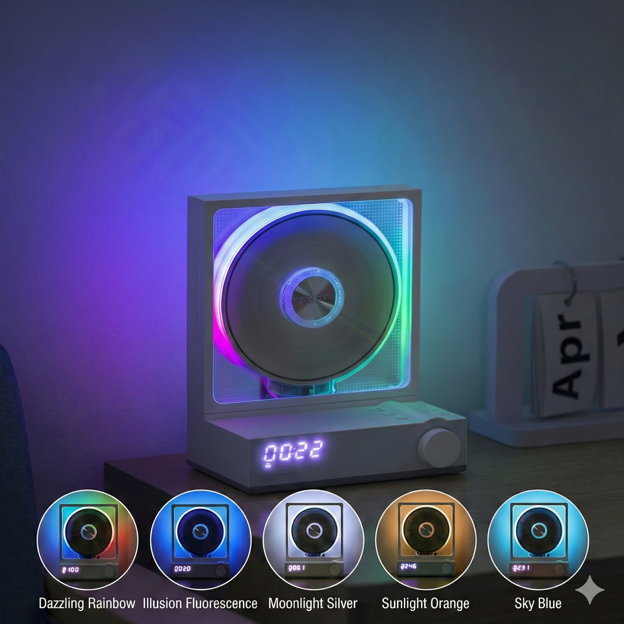 HOTT CD Player with Bluetooth 5.3 & RGB Lights