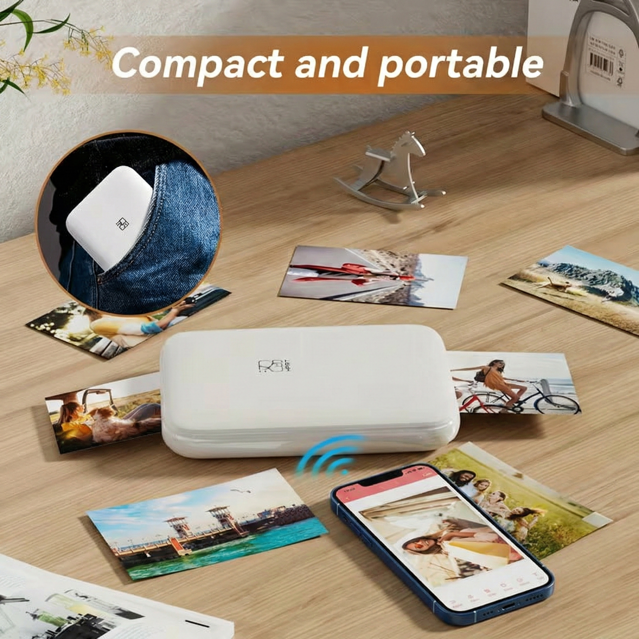 Mini Photo Printer - Portable Bluetooth Sticker Printer for iPhone & Android