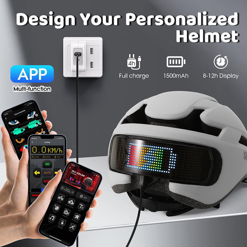 Smart Bike Helmet with LED Light & Turn Signals - Adjustable Safety Helmet for Adults & Teens