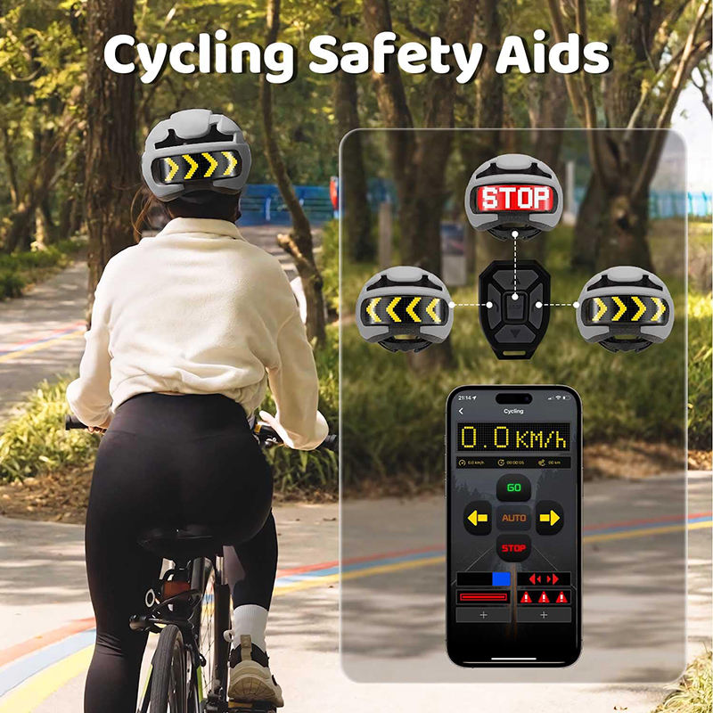 Smart Bike Helmet with LED Light & Turn Signals - Adjustable Safety Helmet for Adults & Teens