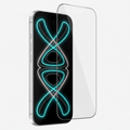 Smartphone with a transparent screen protector on a white background
