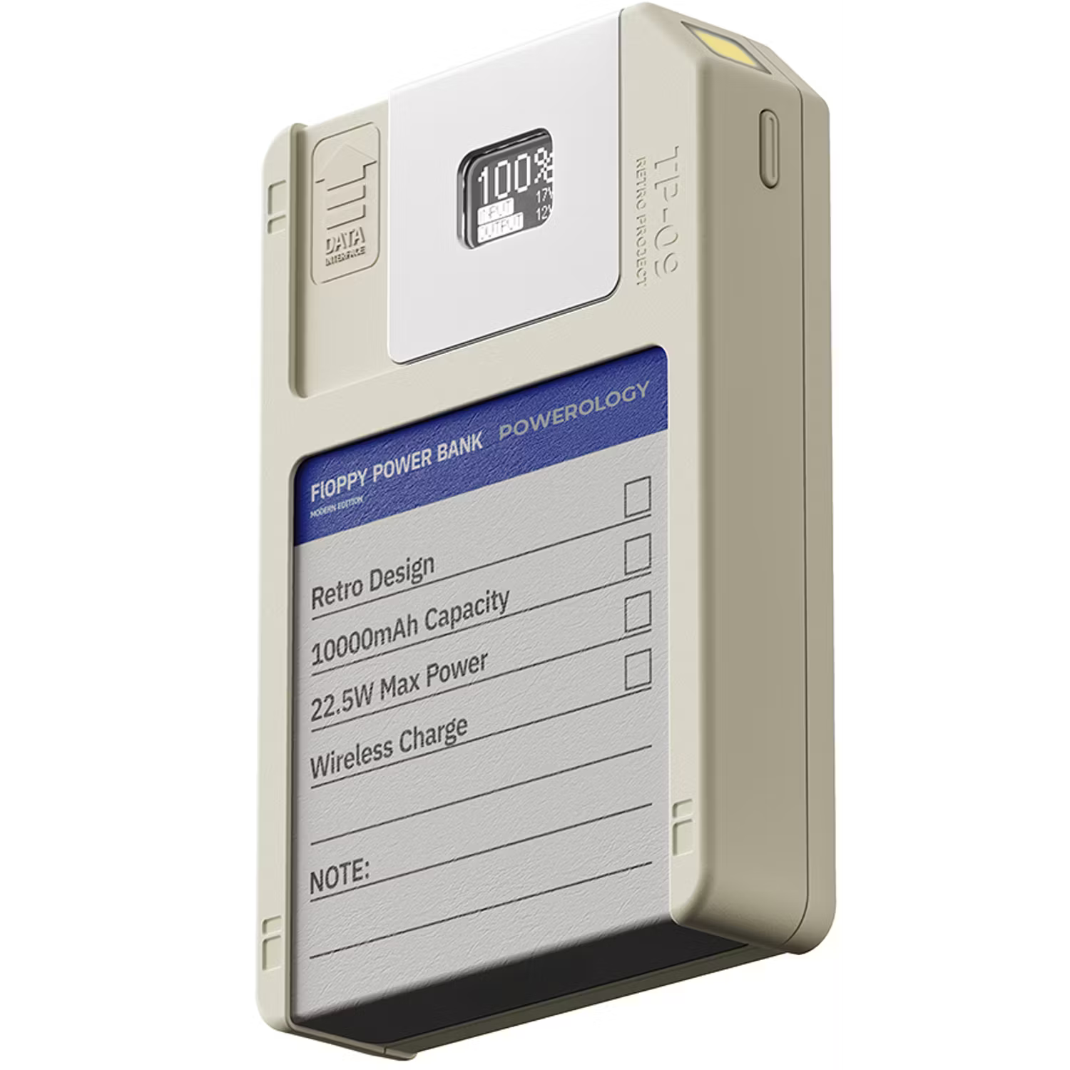 Retro Floppy Disk Power Bank - 10000mAh with Magnetic Attachment & 64Go Storage