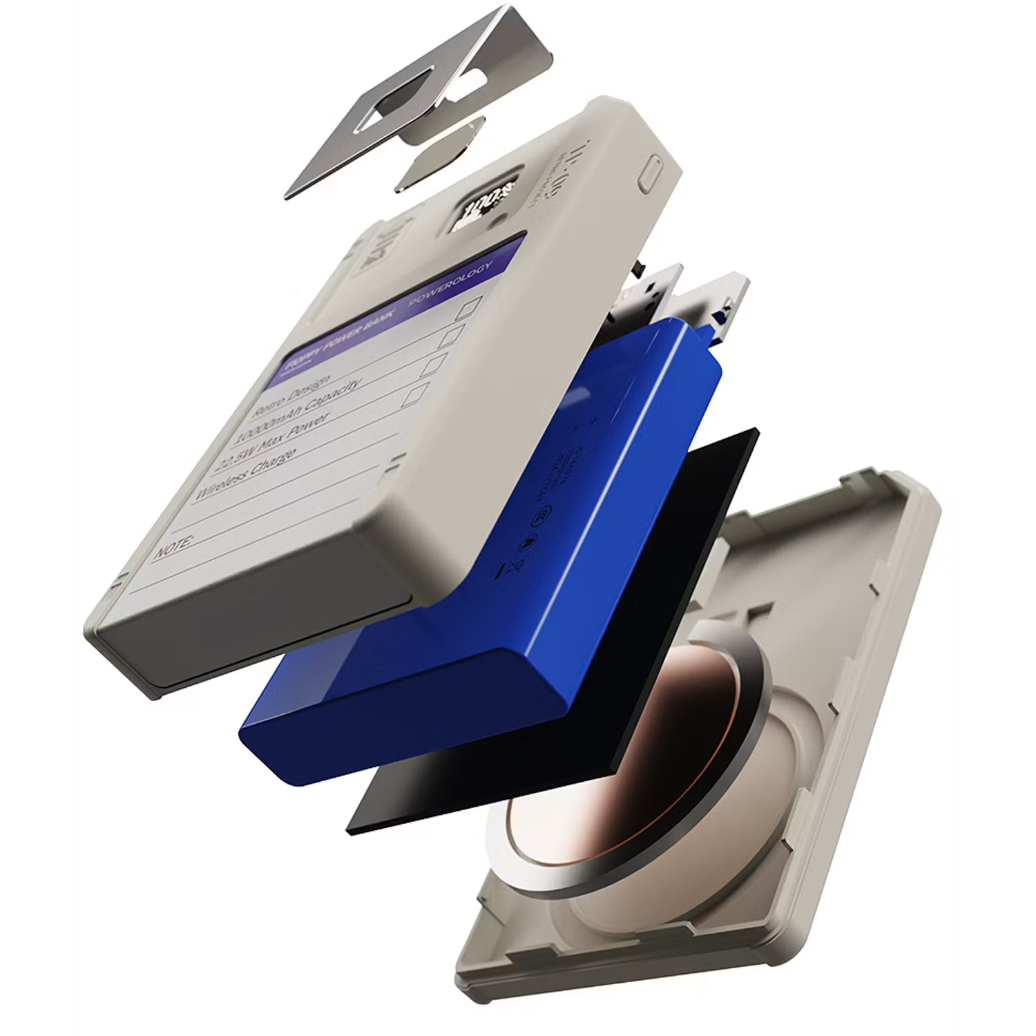 Retro Floppy Disk Power Bank - 10000mAh with Magnetic Attachment & 64Go Storage